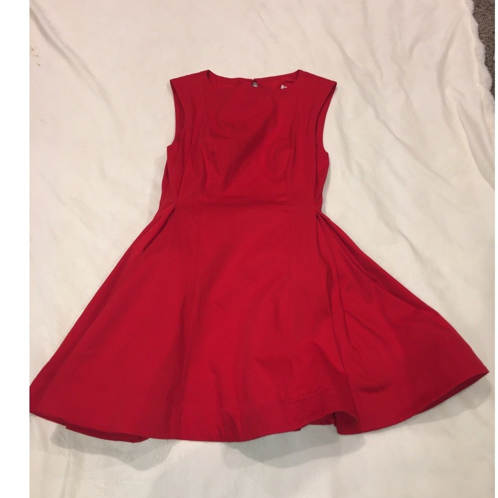 Maeve Anthropologie Red Textured Cutout Back Fit and Flare Dress Size 4 NWT(385)
